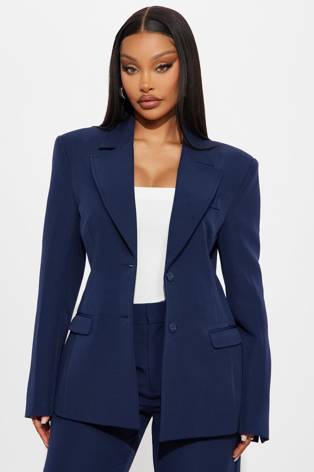 Kendall Hourglass Fitted Blazer - Navy