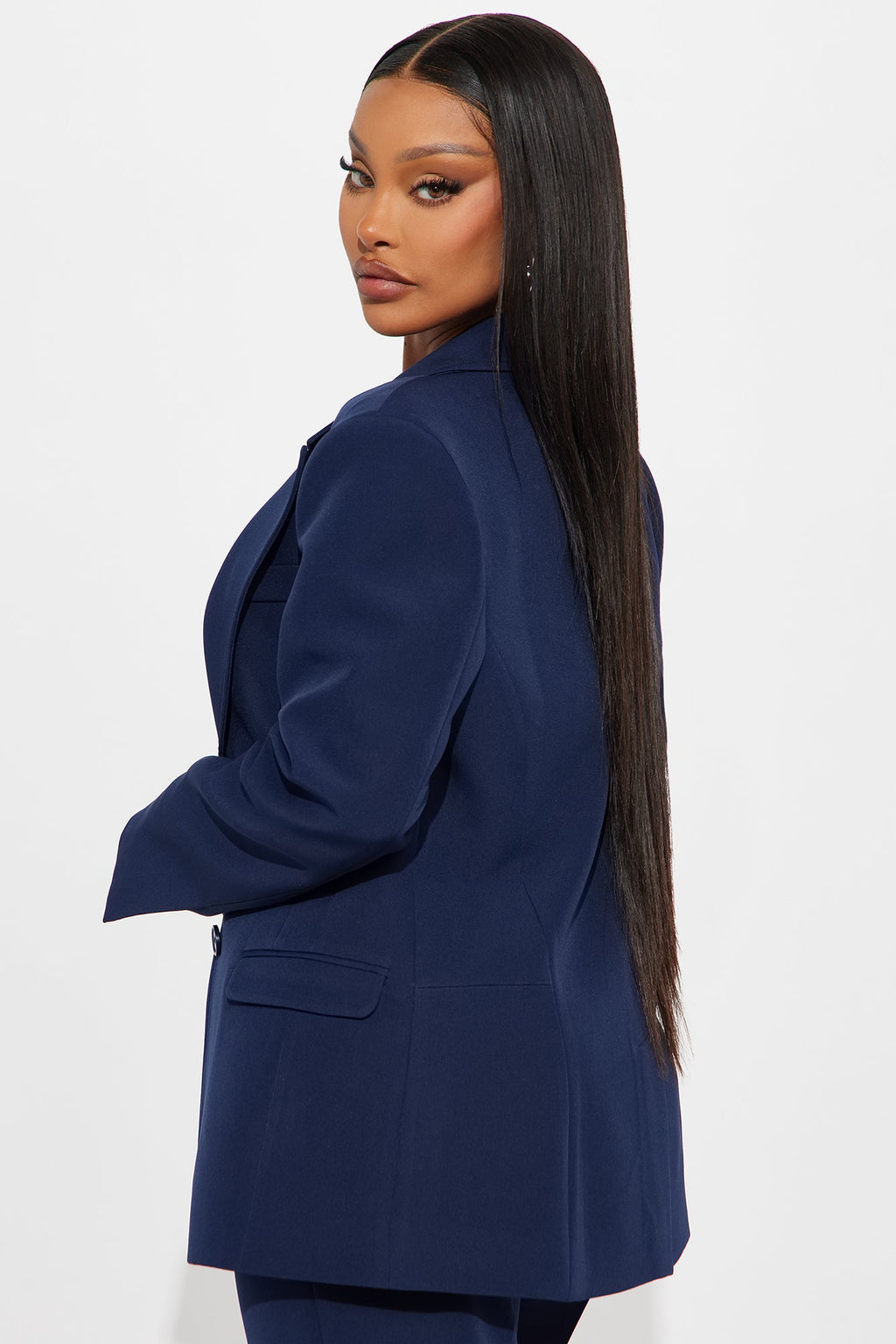 Kendall Hourglass Fitted Blazer - Navy