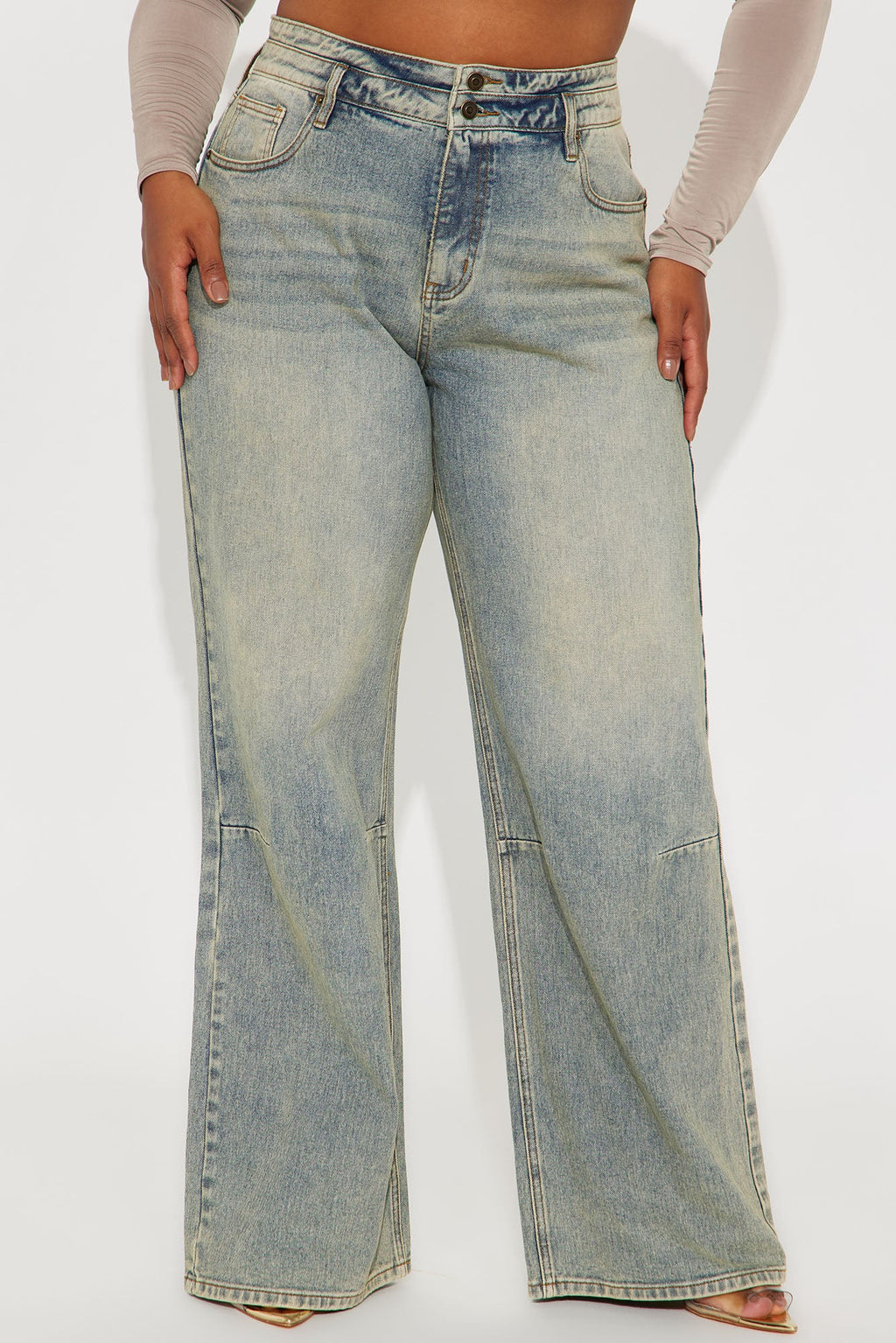 Tall Artesia Tinted Baggy Non Stretch Jeans - Light Wash