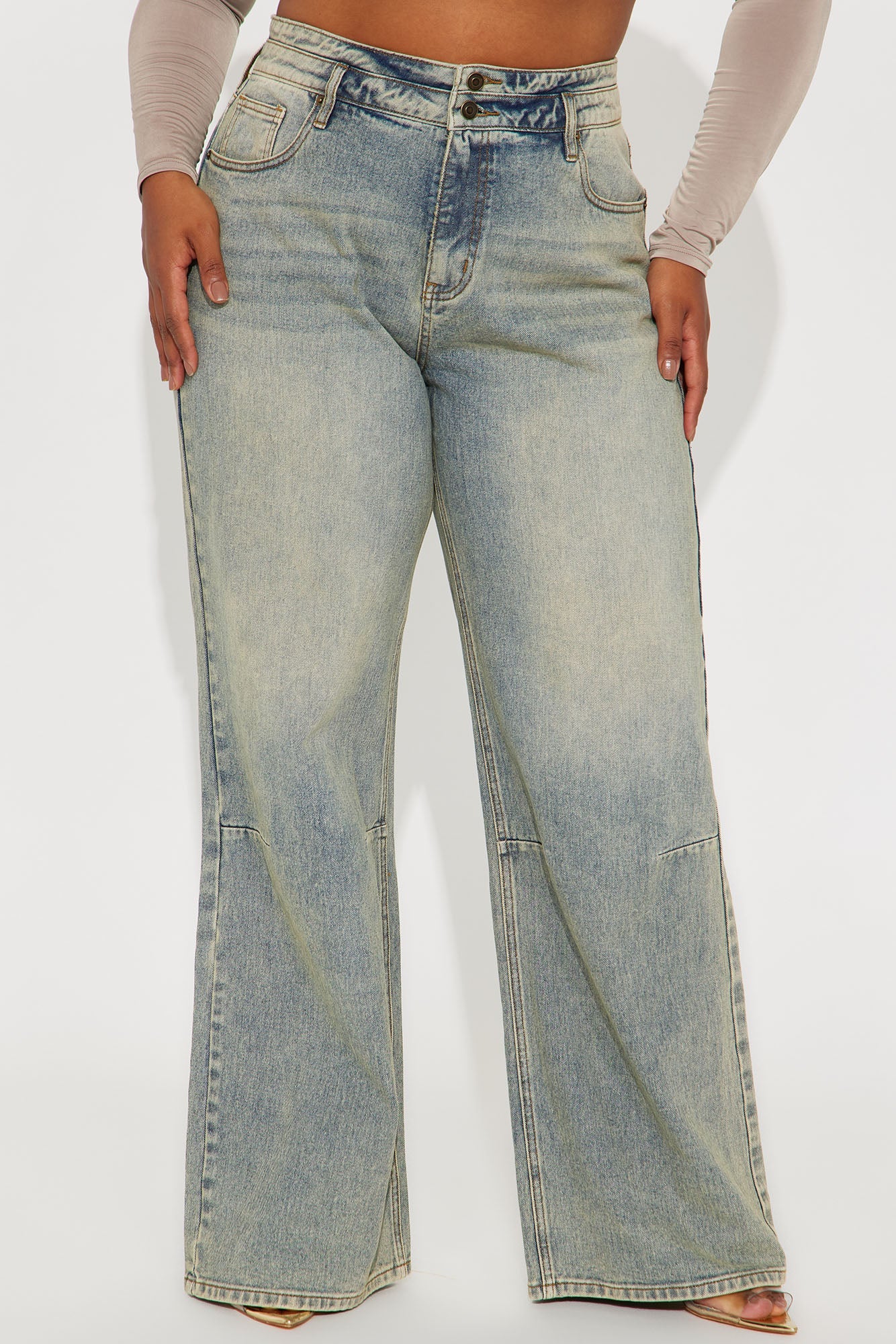 Tall Artesia Tinted Baggy Non Stretch Jeans - Light Wash