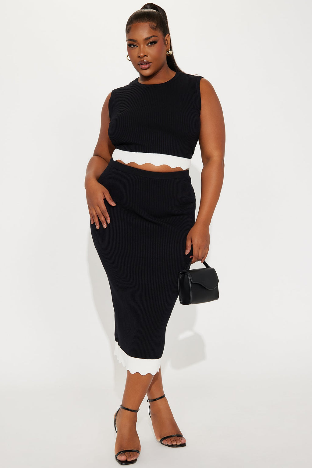 Melissa Sweater Maxi Skirt Set - Black