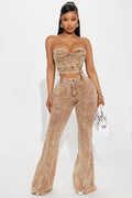 Bella Denim Pant Set - Camel