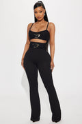 Trend Setter Textured Pant Set - Black