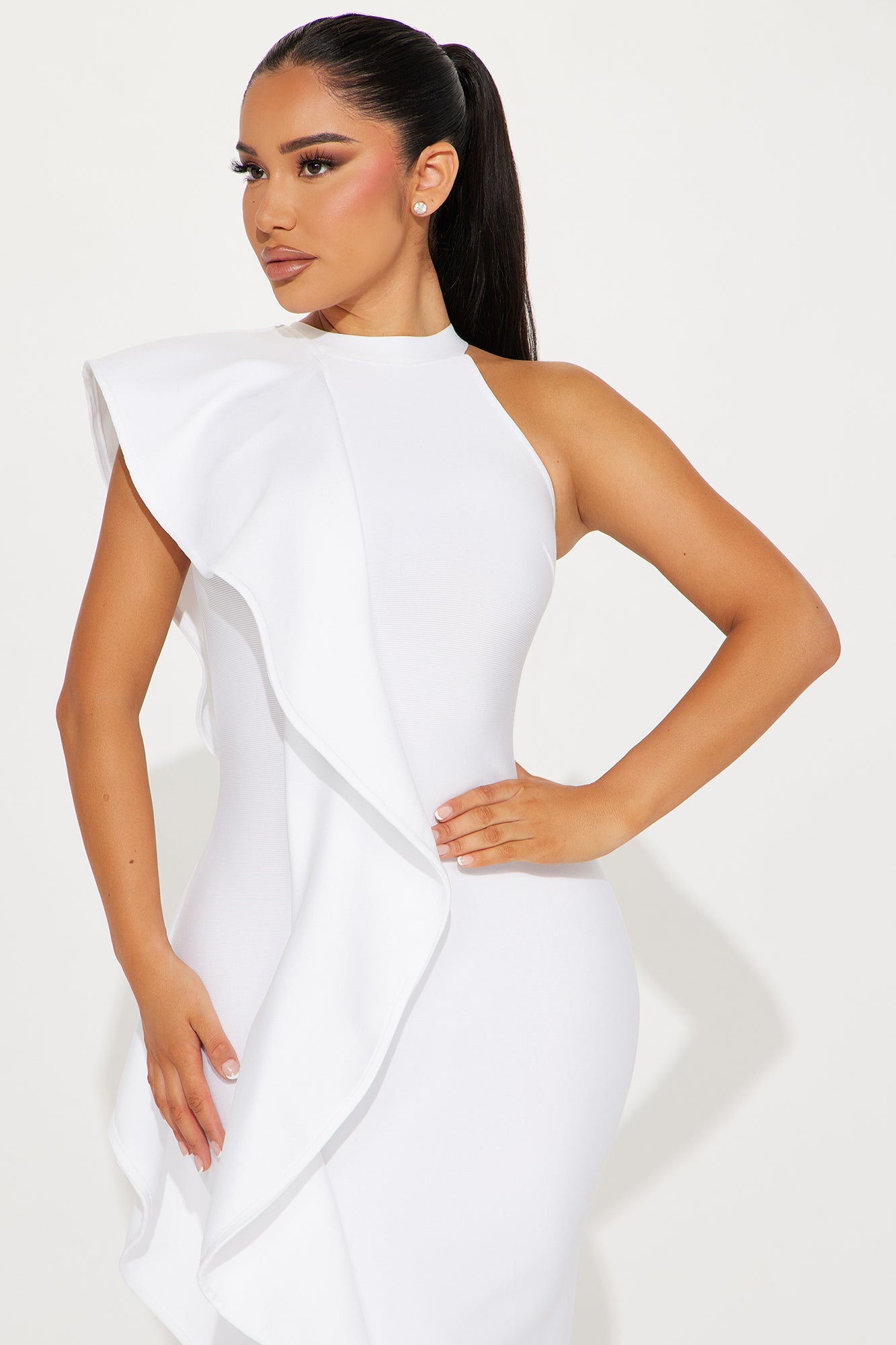 Raylin Bandage Midi Dress - White