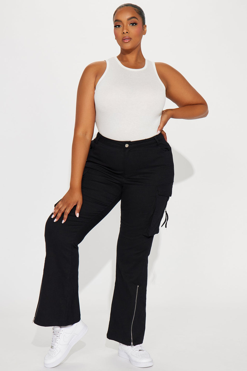 Chloe Crew Neck Tank Top - White