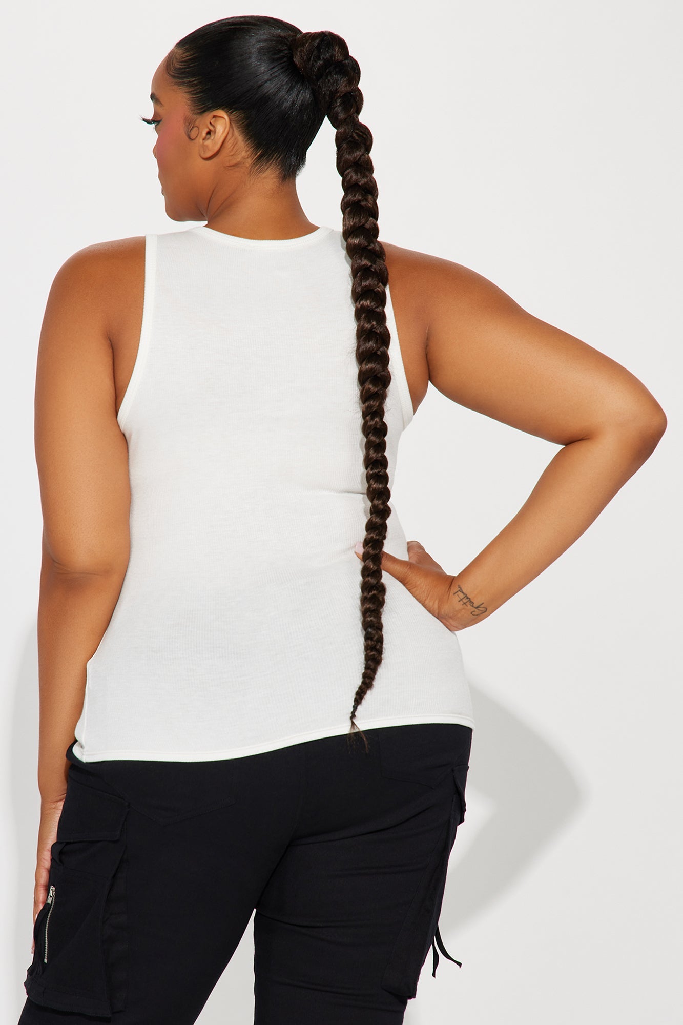 Chloe Crew Neck Tank Top - White