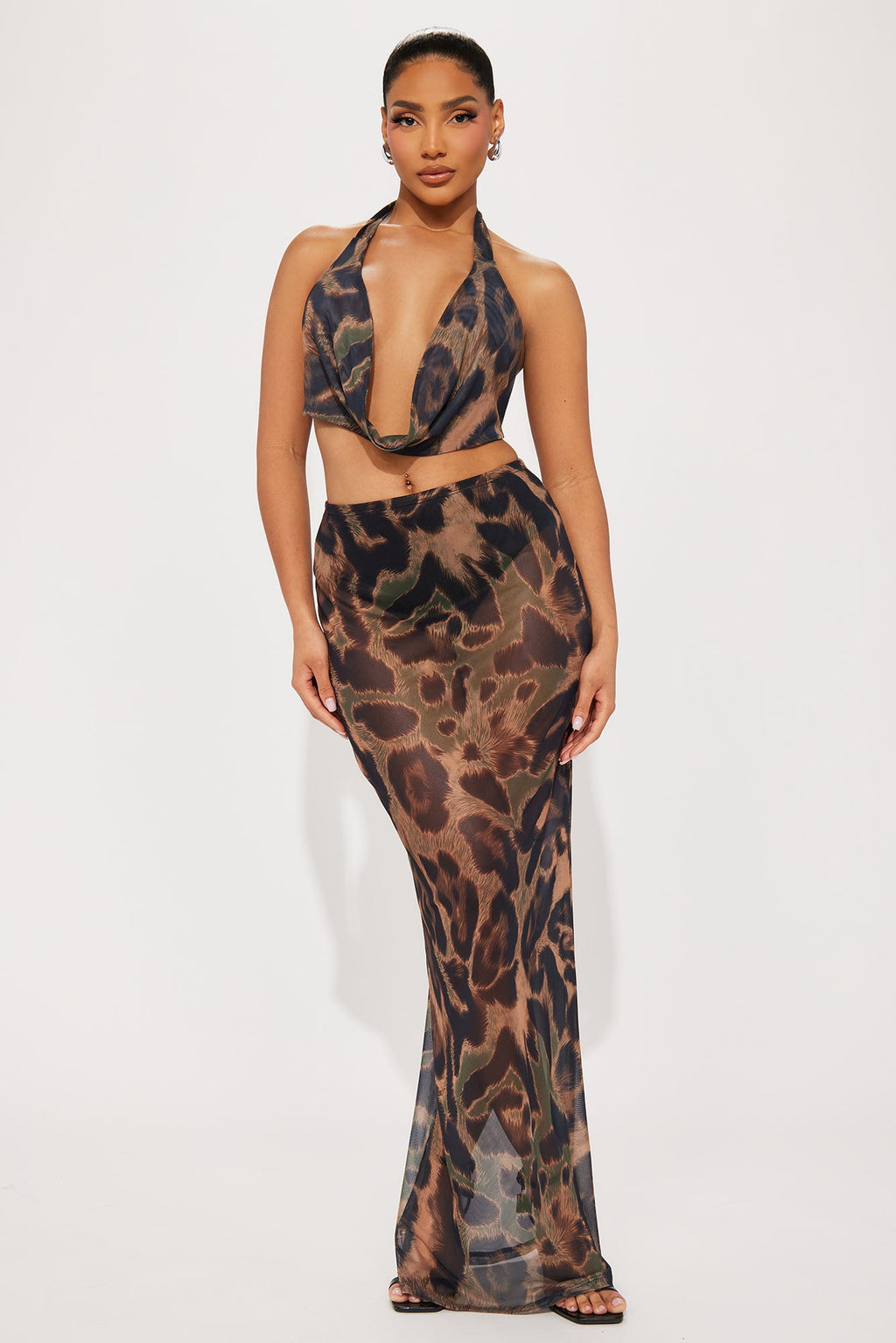 Living Wild Mesh Skirt Set - Leopard