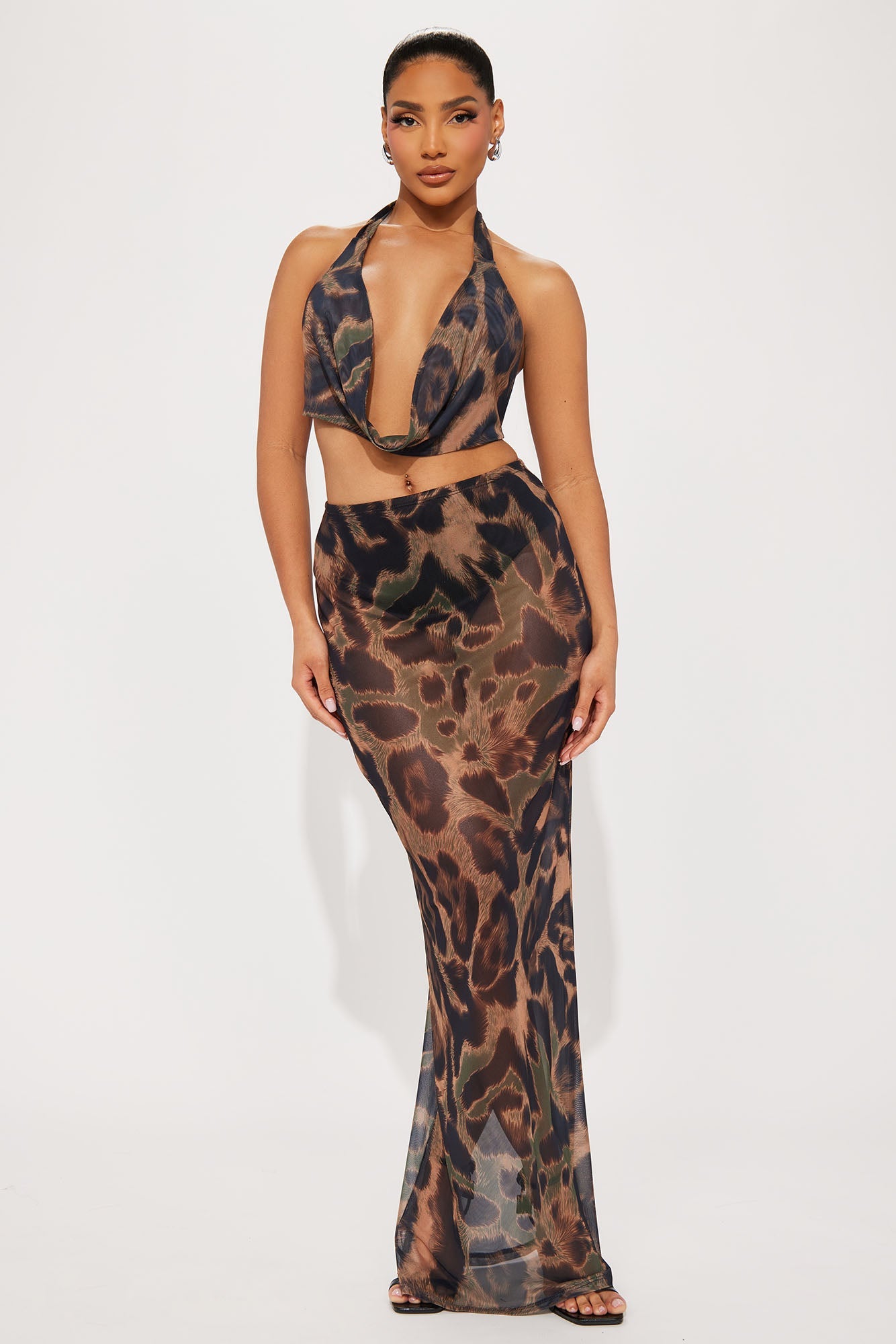 Living Wild Mesh Skirt Set - Leopard