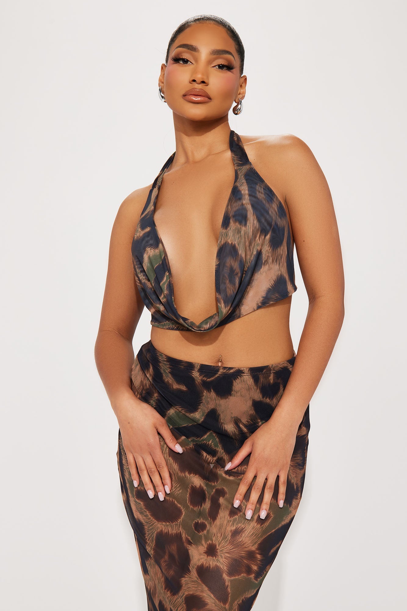 Living Wild Mesh Skirt Set - Leopard