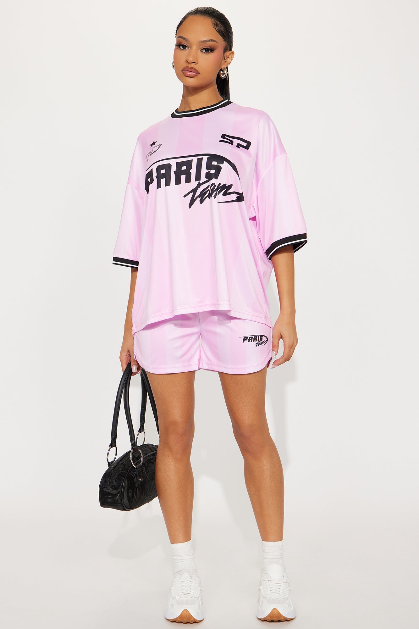 Girls Take The Win Short Set - Pink/combo