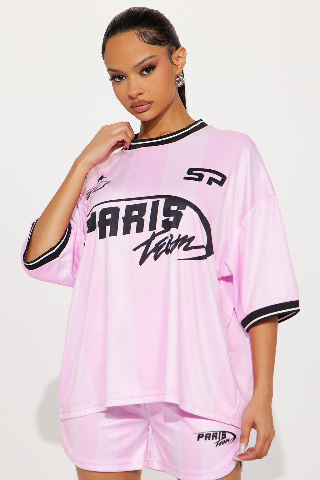 Girls Take The Win Short Set - Pink/combo