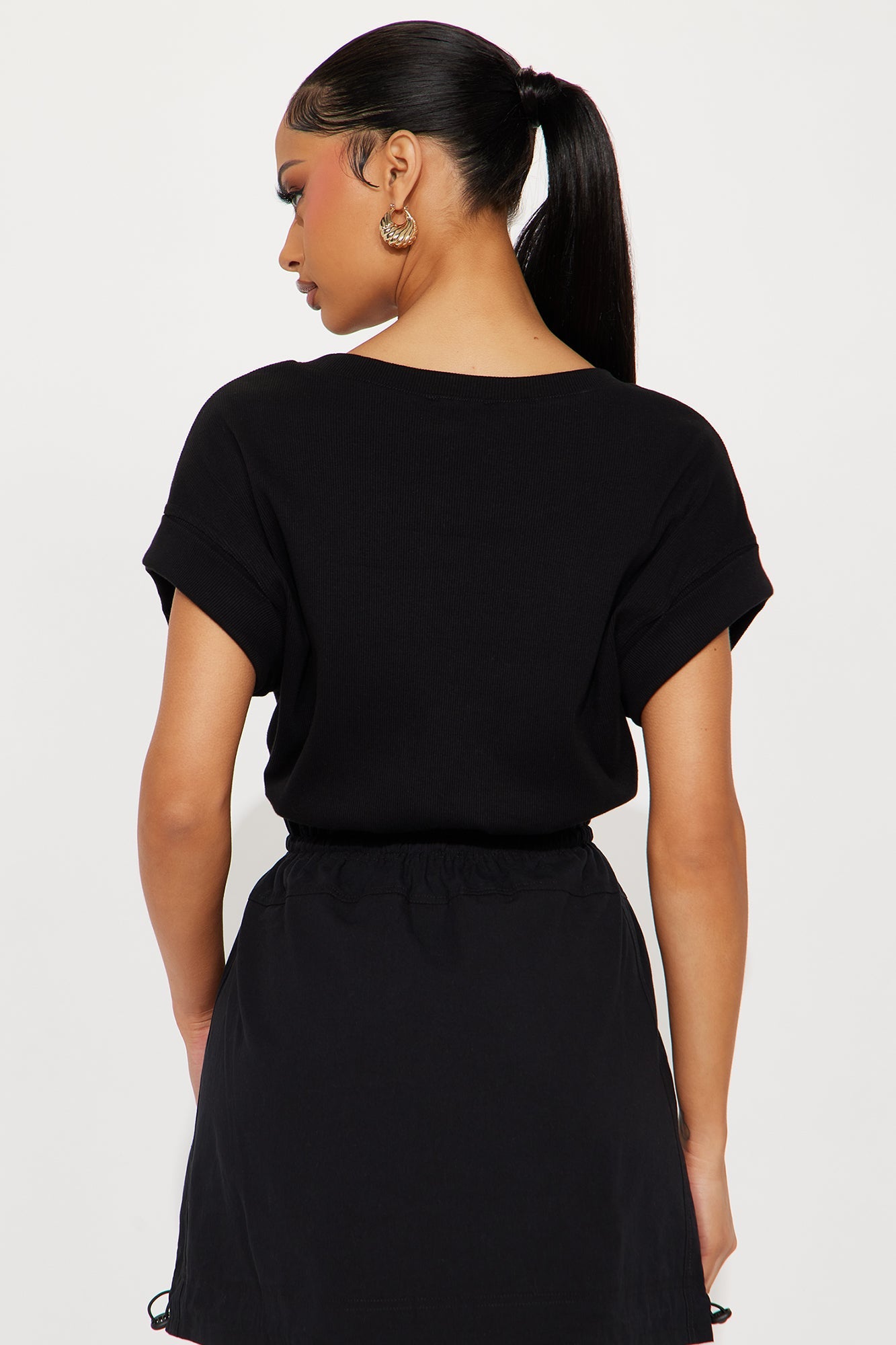 Jordan Short Sleeve Poplin Mini Dress - Black