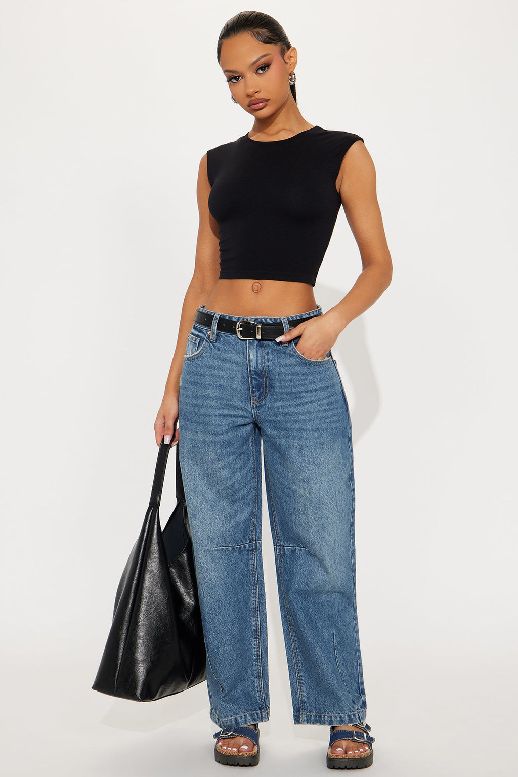 Bye Girl Barrel Leg Jeans - Medium Wash