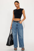 Bye Girl Barrel Leg Jeans - Medium Wash