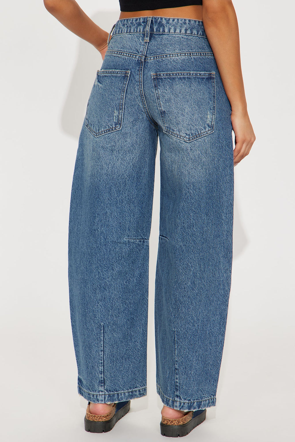 Bye Girl Barrel Leg Jeans - Medium Wash
