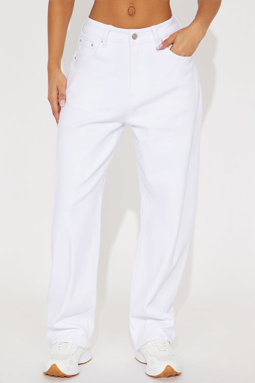 Allegra Barrel Pant - White