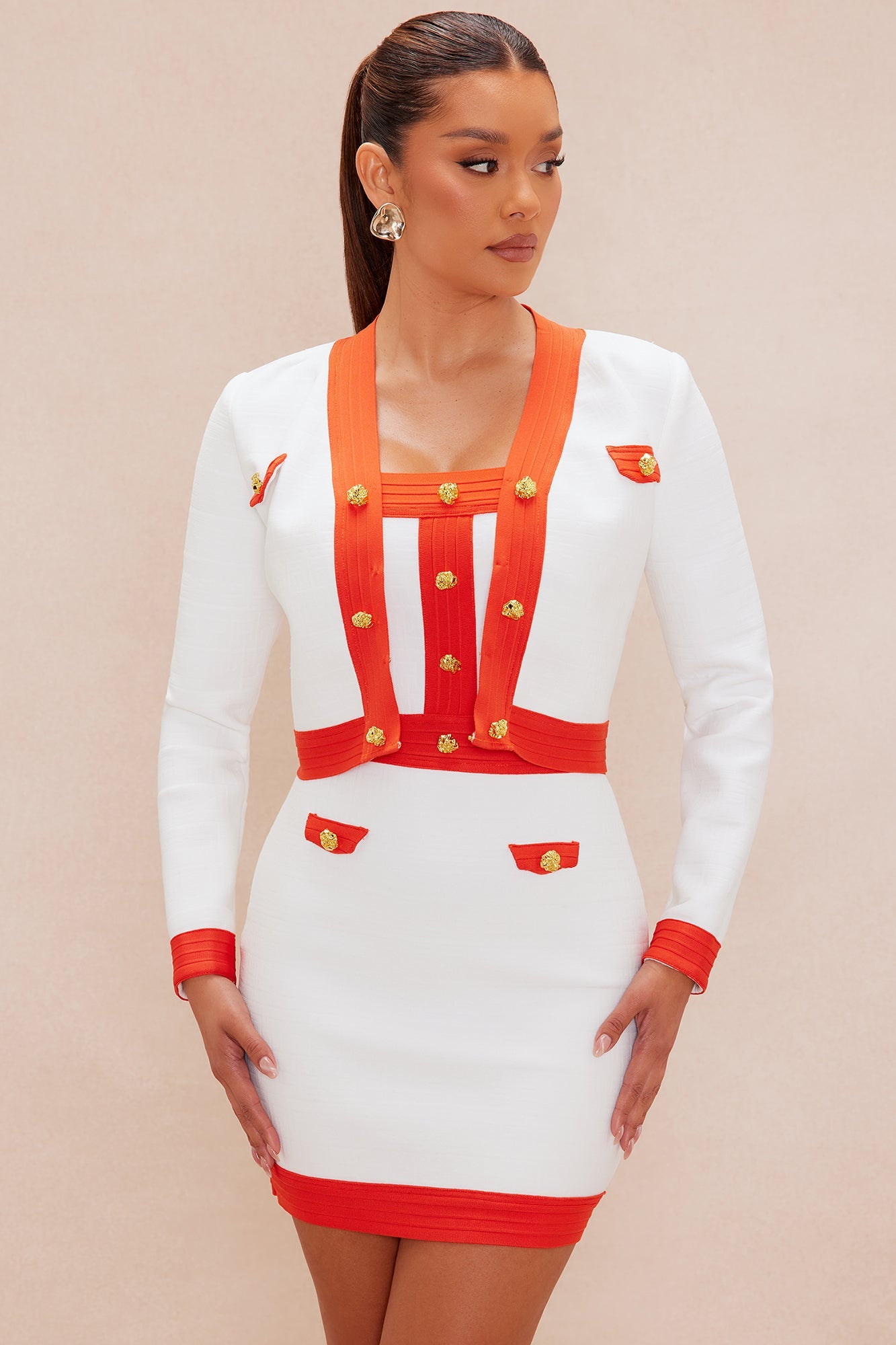 Bailey Bandage Mini Dress Set - White/combo