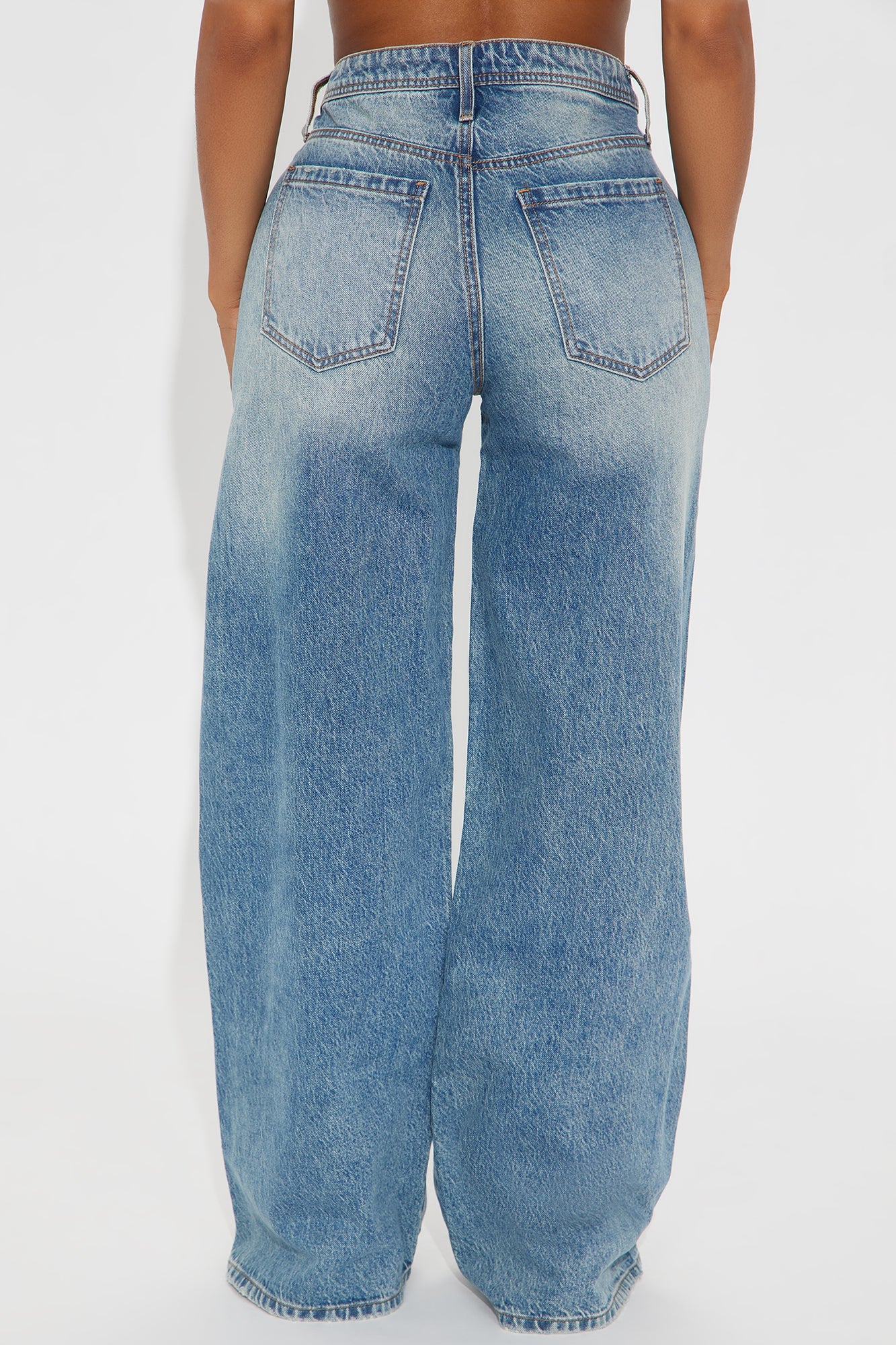 Bae Relaxed Low Waist Wide Leg Jeans - Medium Wash