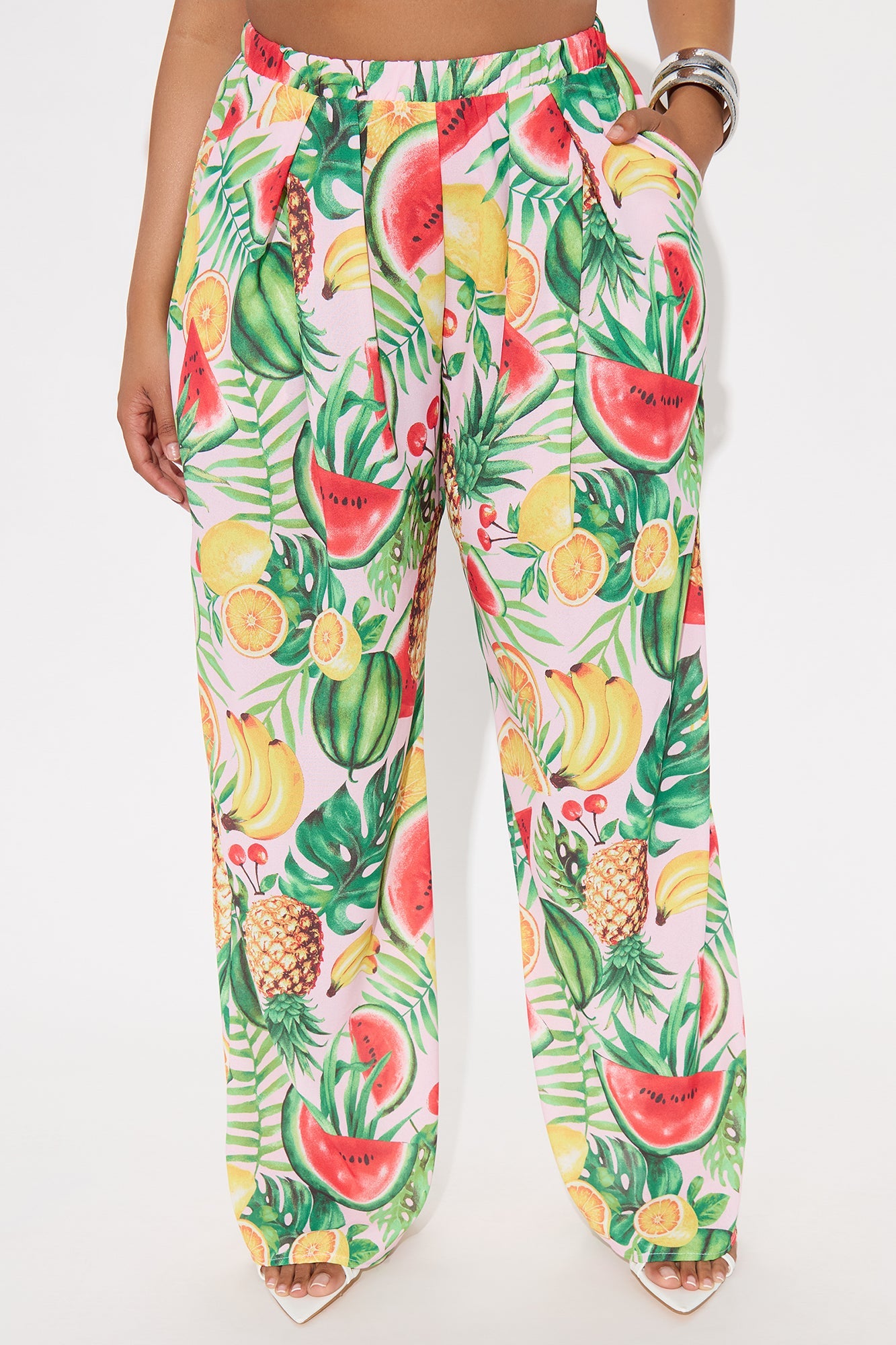 Juicier Times Fruit Wide Leg Pants - Pink/combo