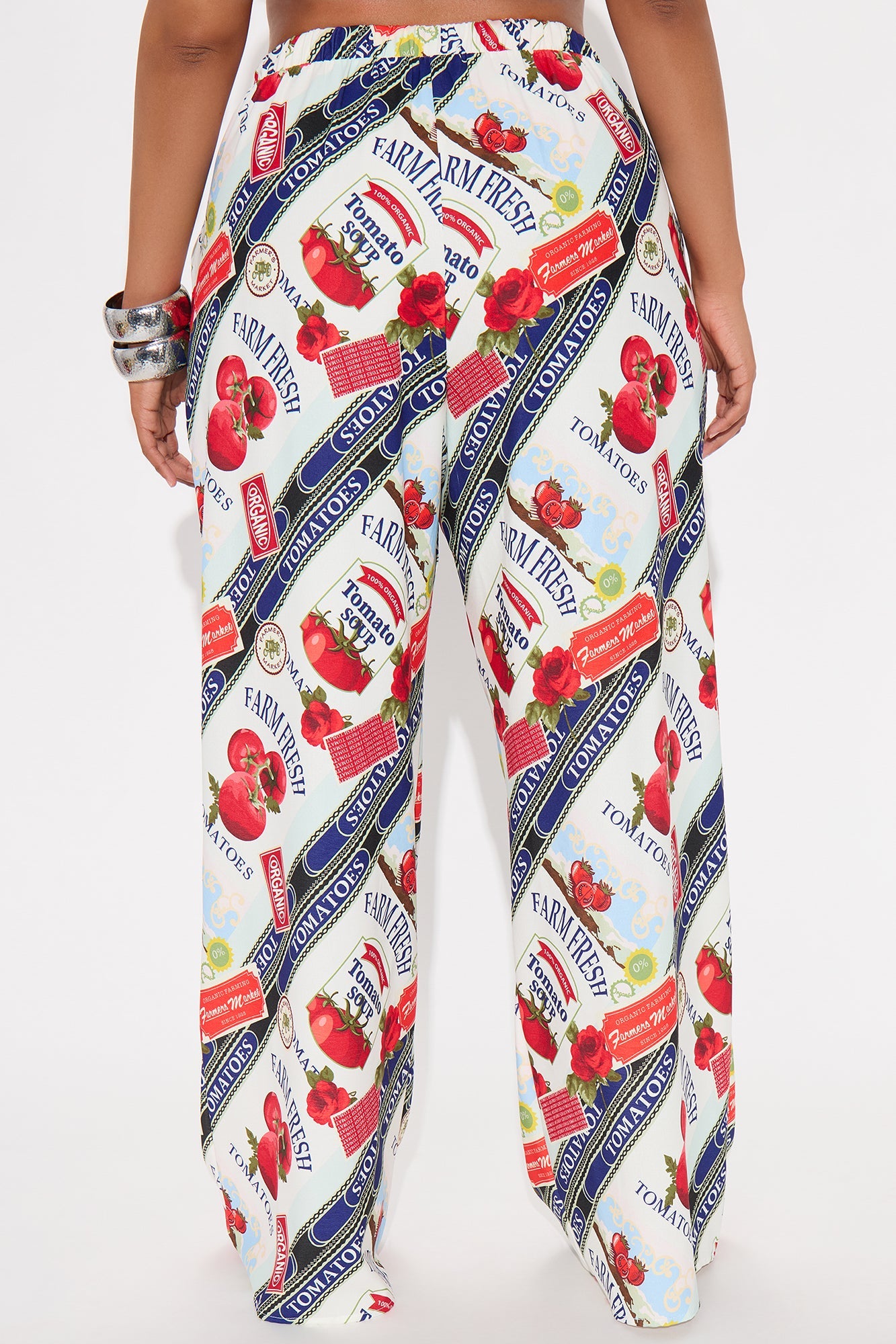 Just Having Fun Wide Leg Pants - White/combo
