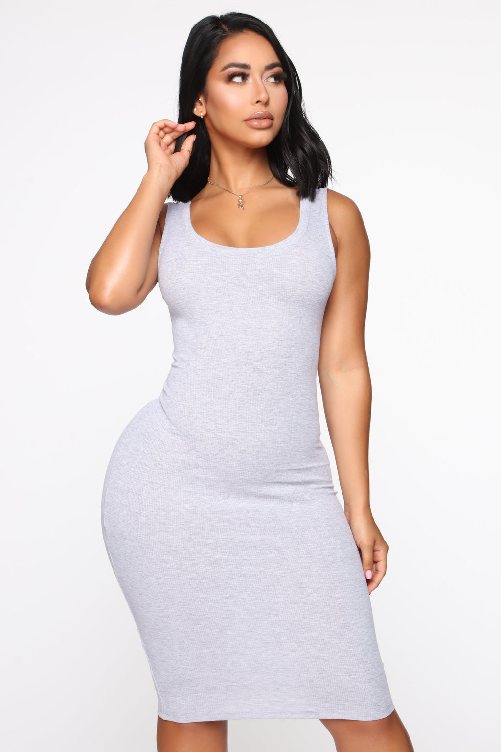 Love All Of Me Midi Dress - Heather Grey