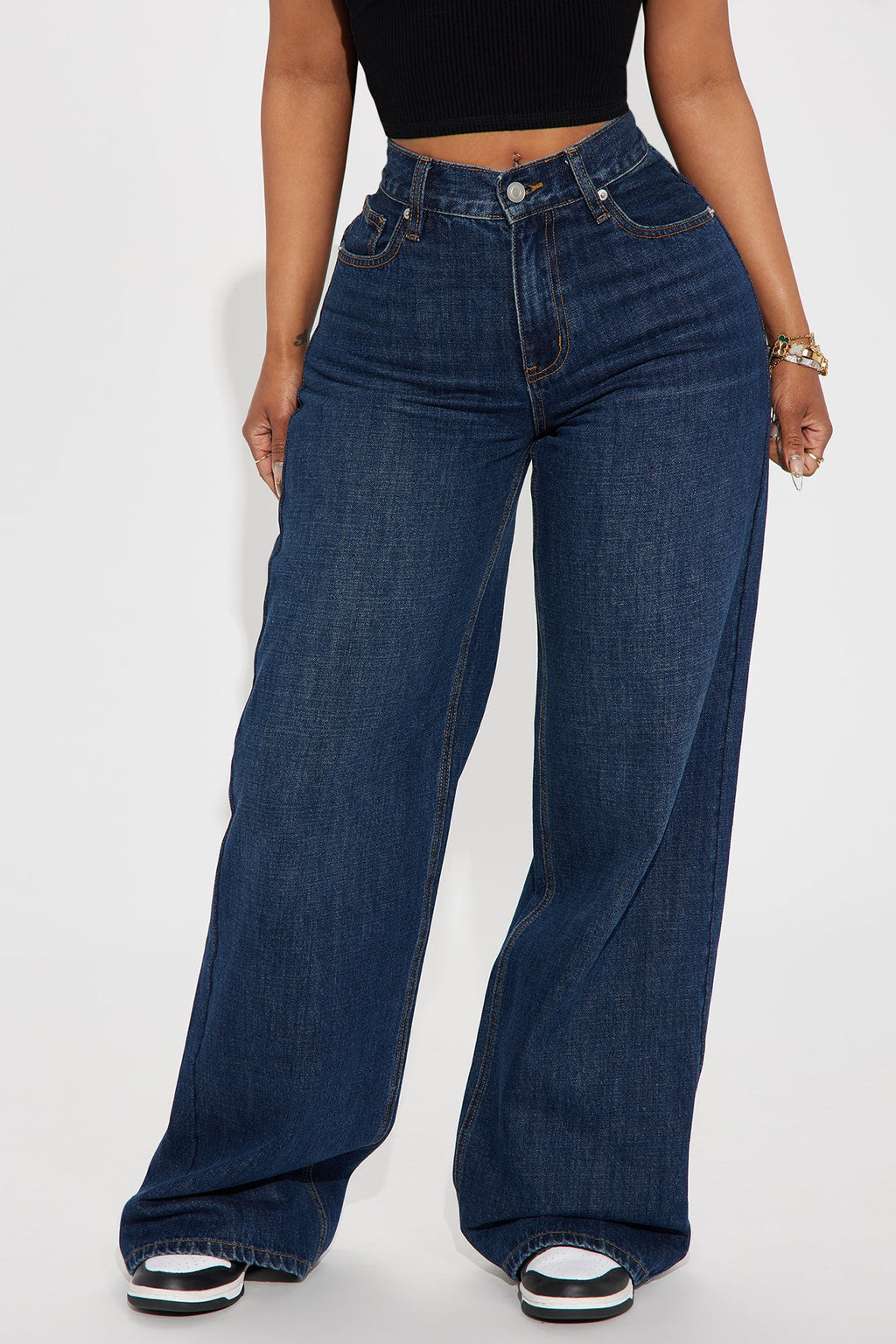See What I Mean Wide Leg Jeans - Dark Wash