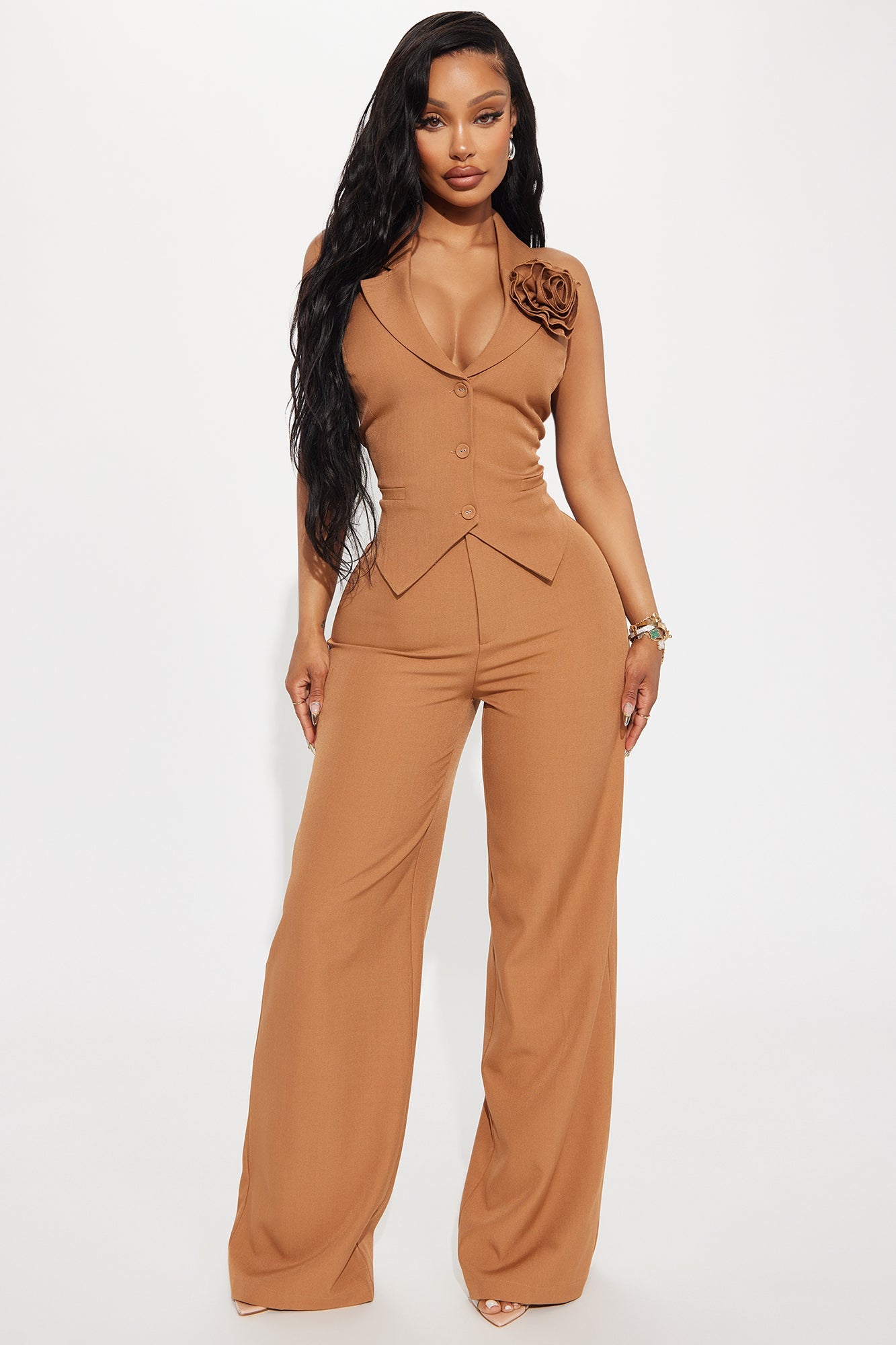 Elle Pant Set - Taupe
