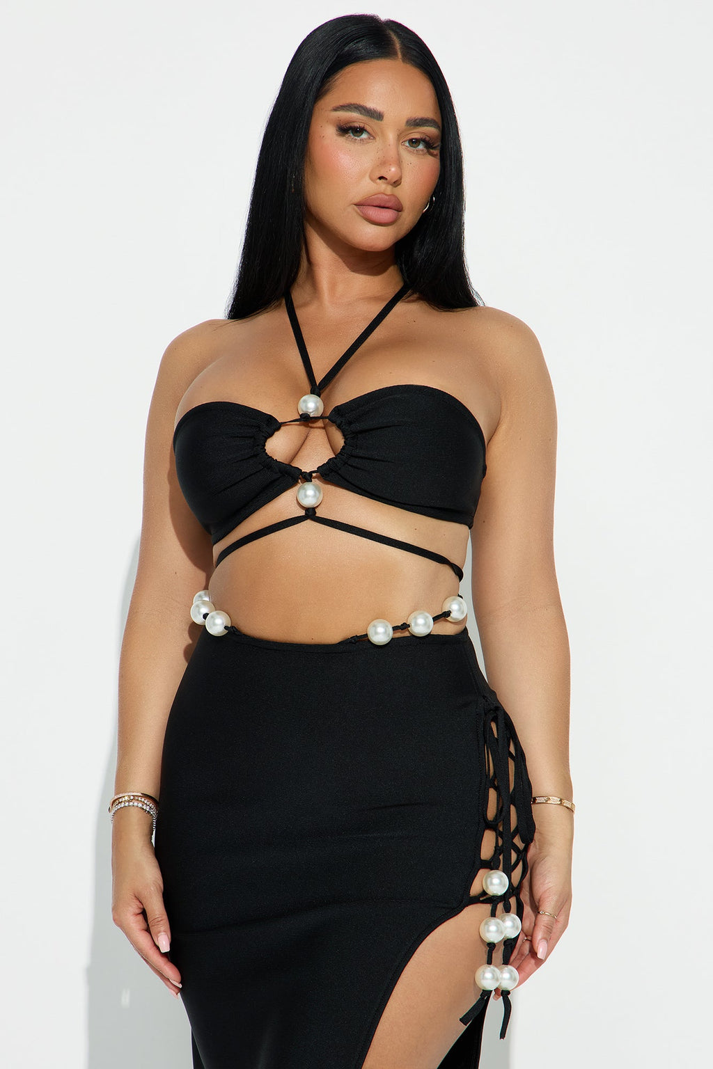 Twilight Kisses Bandage Maxi Skirt Set - Black