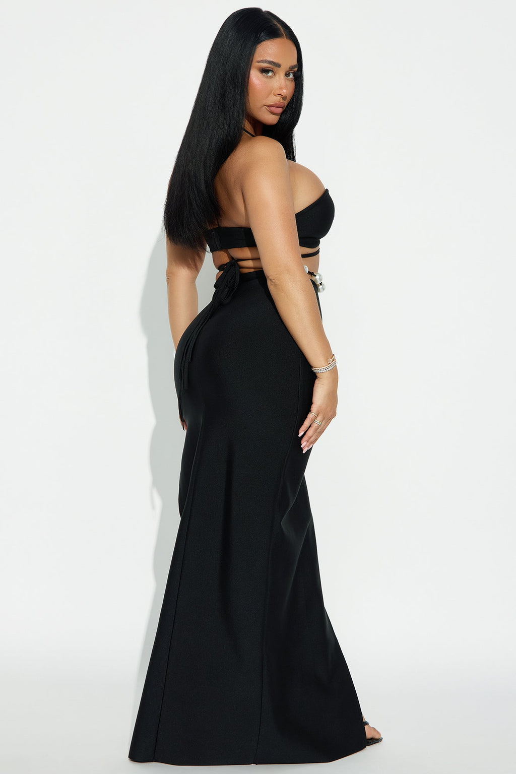 Twilight Kisses Bandage Maxi Skirt Set - Black