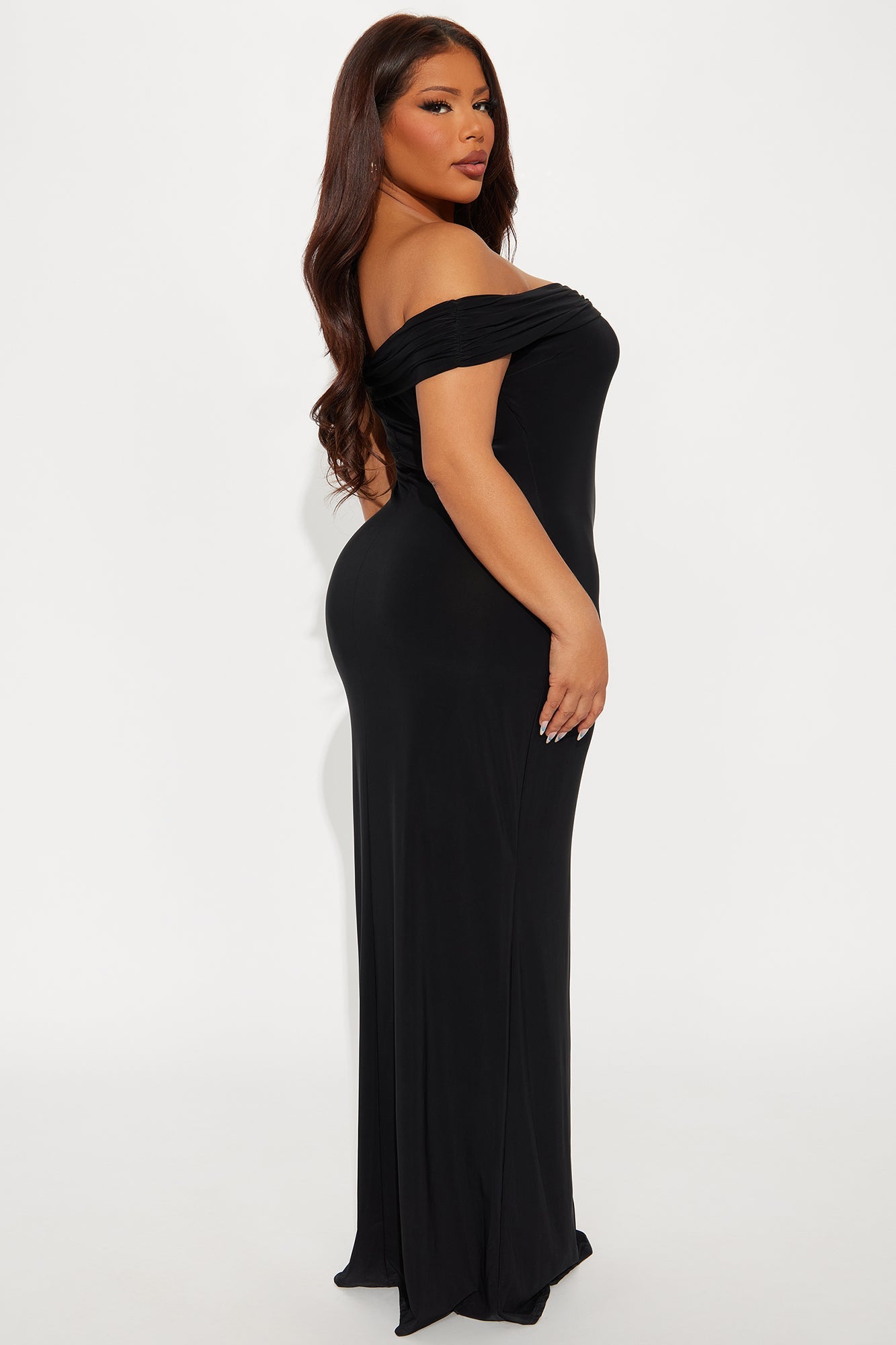 Ruby Off Shoulder Maxi Dress - Black