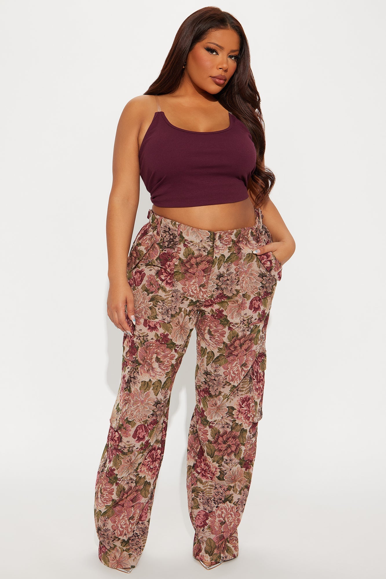 Expensive Taste Jacquard Cargo Pant - Mauve/combo