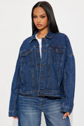 Andrea Denim Trucker Jacket - Medium Wash
