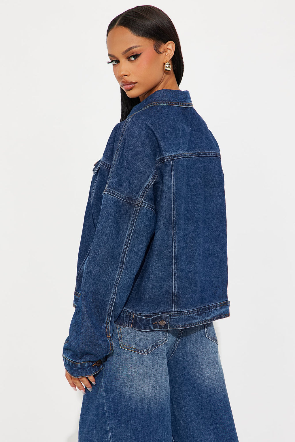 Andrea Denim Trucker Jacket - Medium Wash