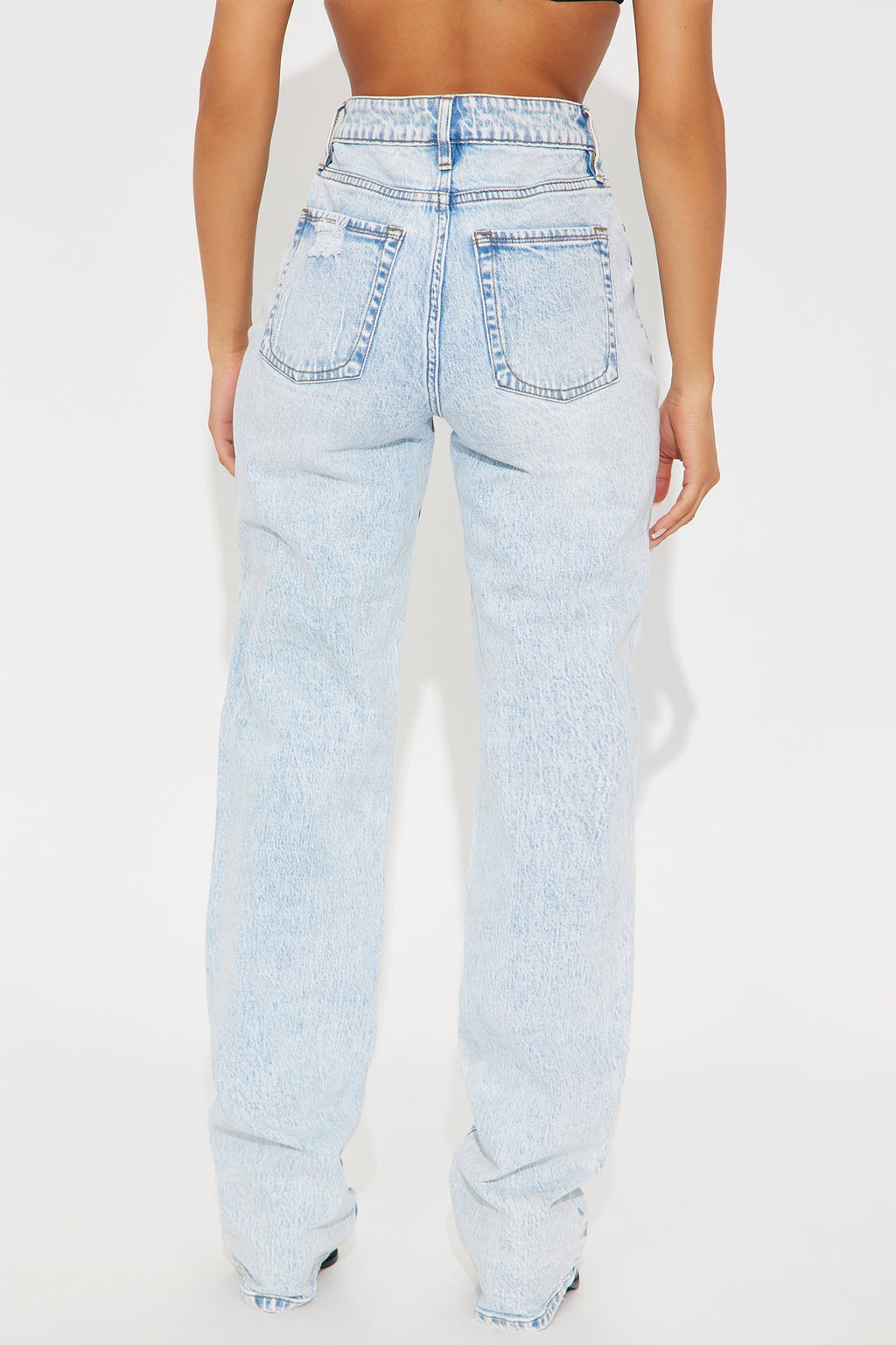 Tall Kiss And Tell High Rise Low Stretch Straight Leg Jeans - Light Blue Wash