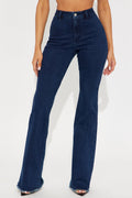Tall 15 Minutes Of Fame High Waisted Flare Jeans - Acid Wash Denim