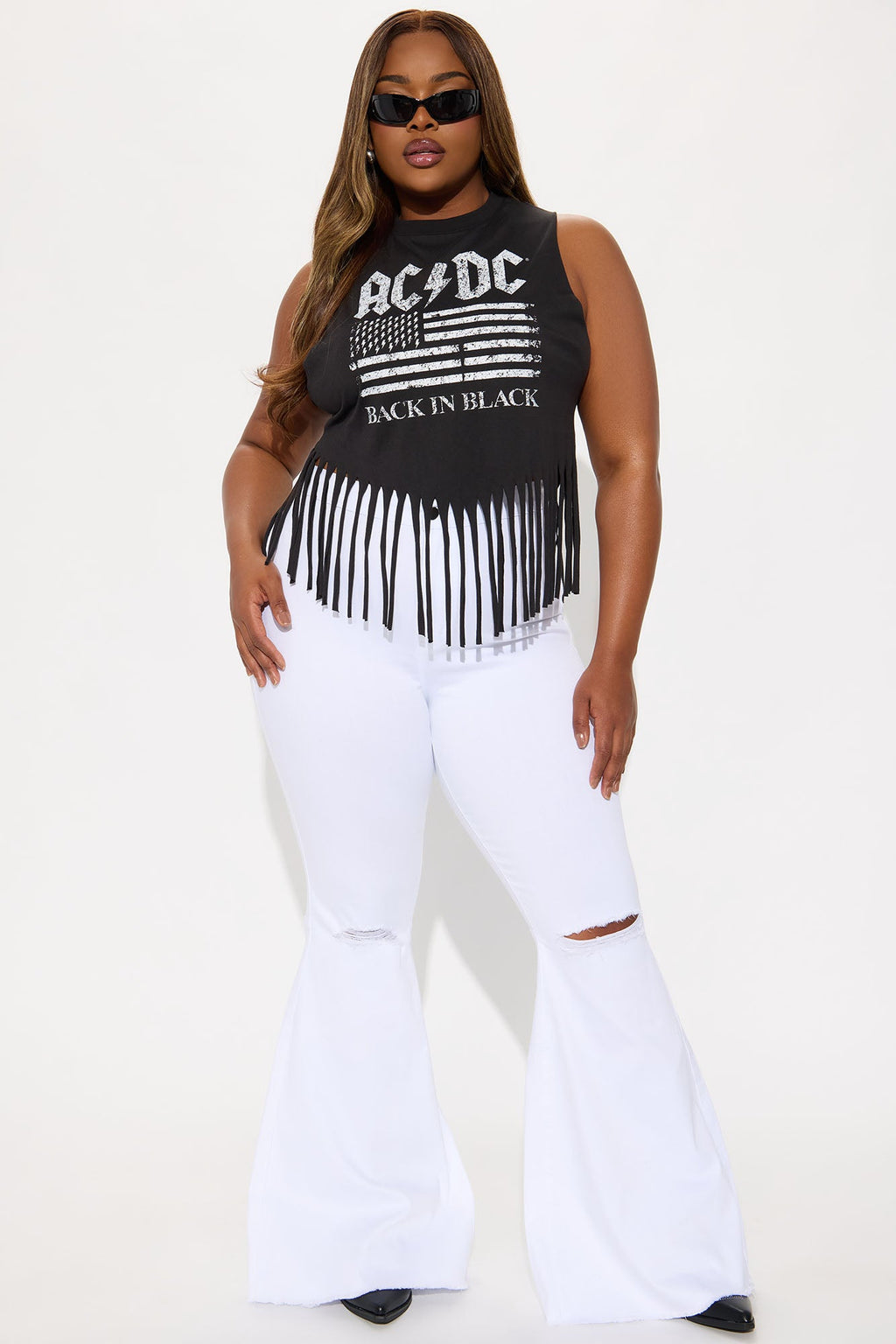 Mystery Solved Extreme Bell Bottom Jeans - White