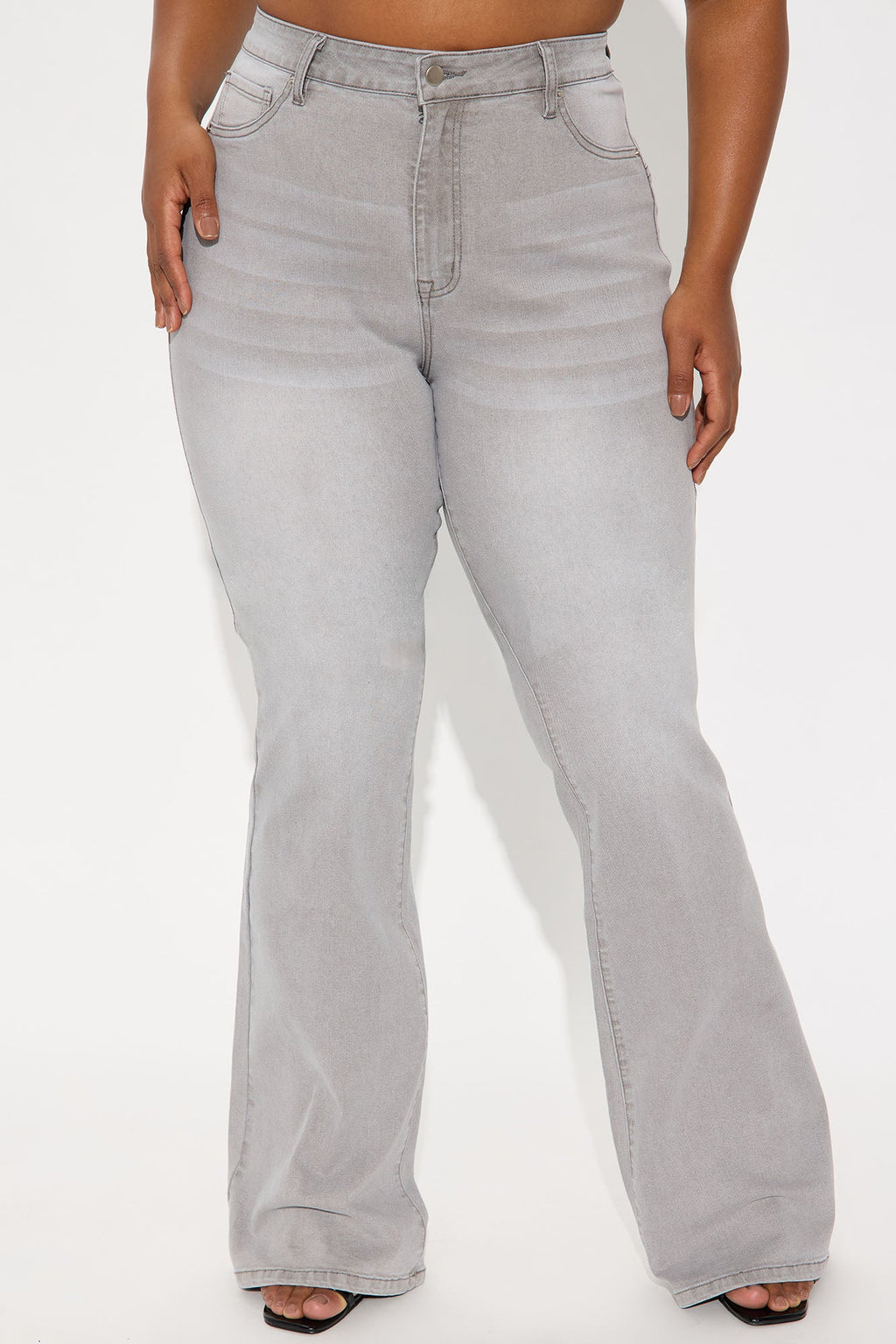 Tall Audrey Booty Lifting Stretch Flare Jeans - Grey