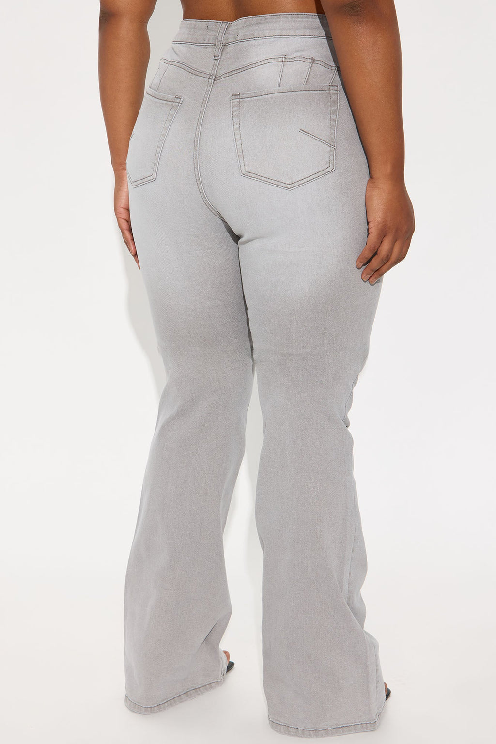 Tall Audrey Booty Lifting Stretch Flare Jeans - Grey
