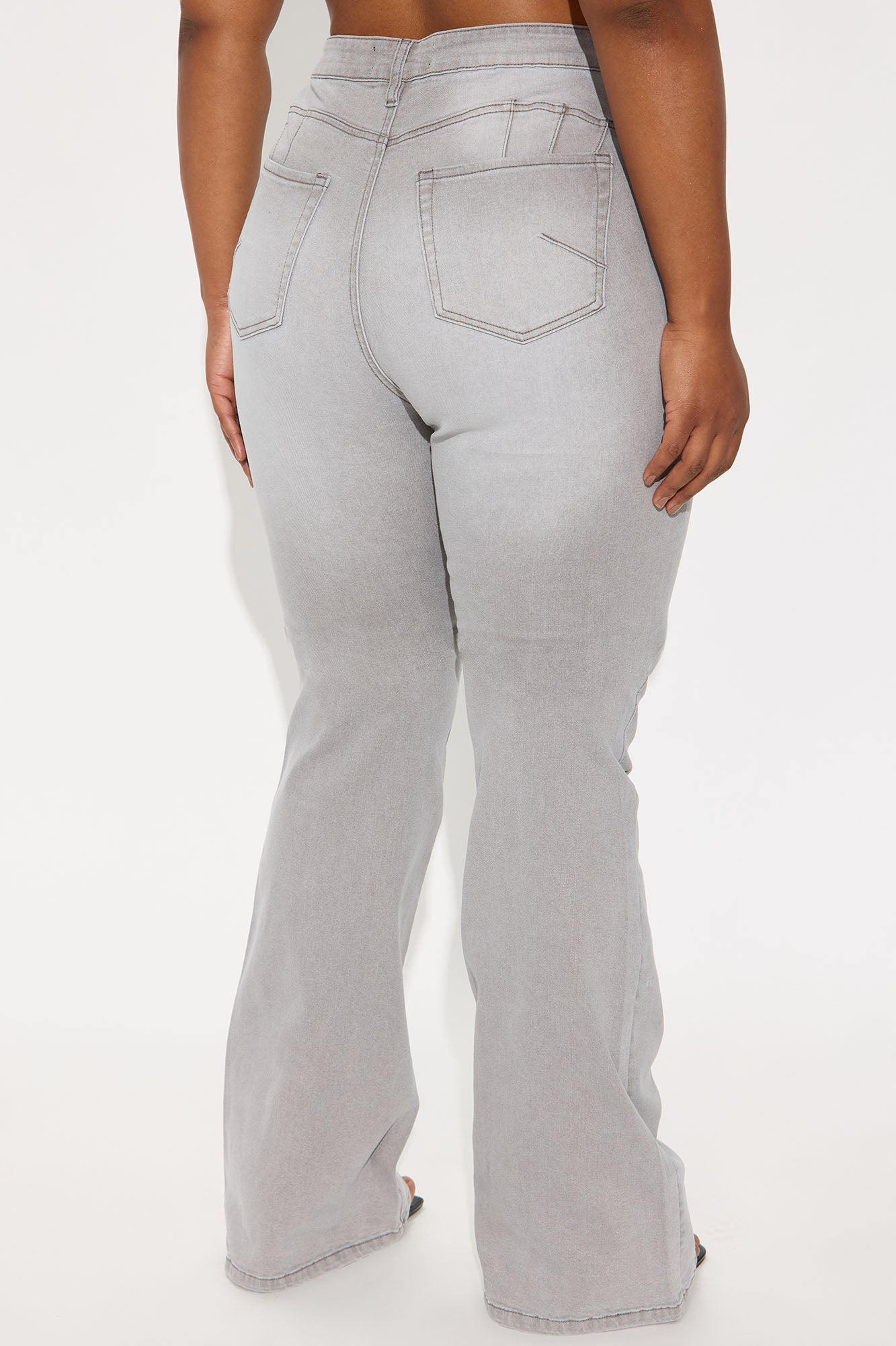 Tall Audrey Booty Lifting Stretch Flare Jeans - Grey