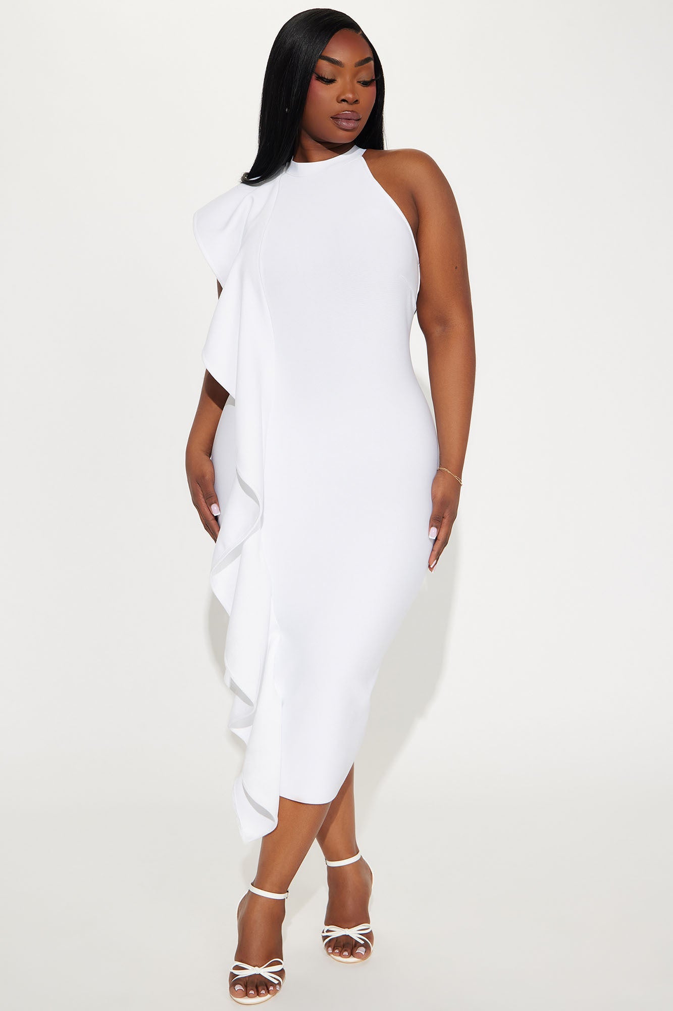 Raylin Bandage Midi Dress - White