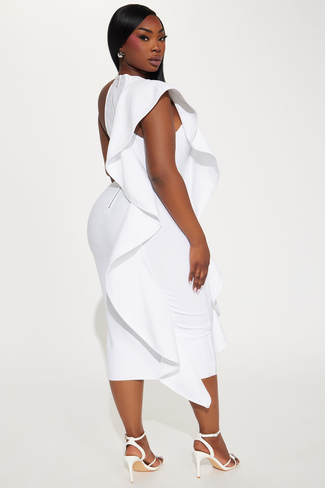 Raylin Bandage Midi Dress - White