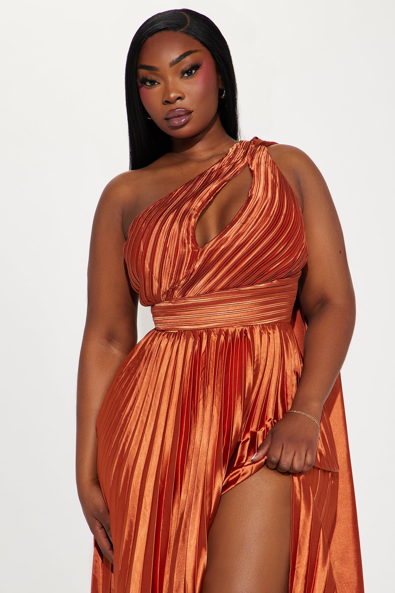 Unforgettable Night Satin Gown - Cognac