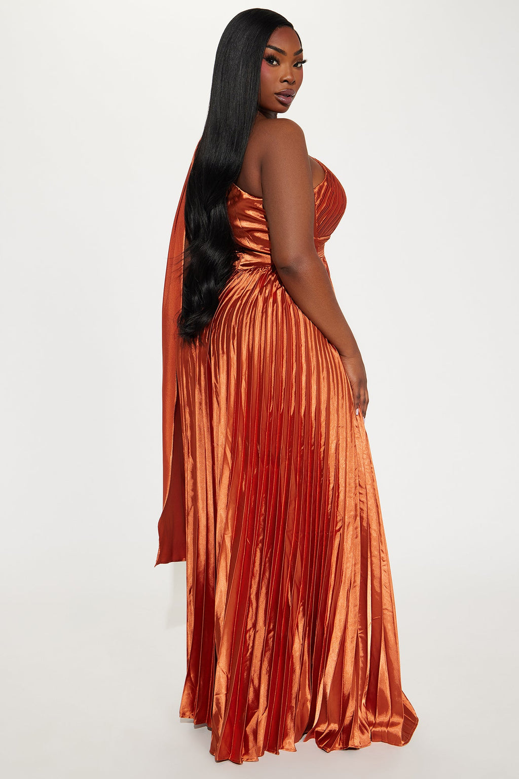 Unforgettable Night Satin Gown - Cognac
