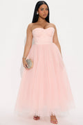 Dream Come True Tulle Midi Dress - Blush