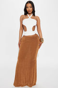 Sienna Slinky Knit Mermaid Maxi - Brown