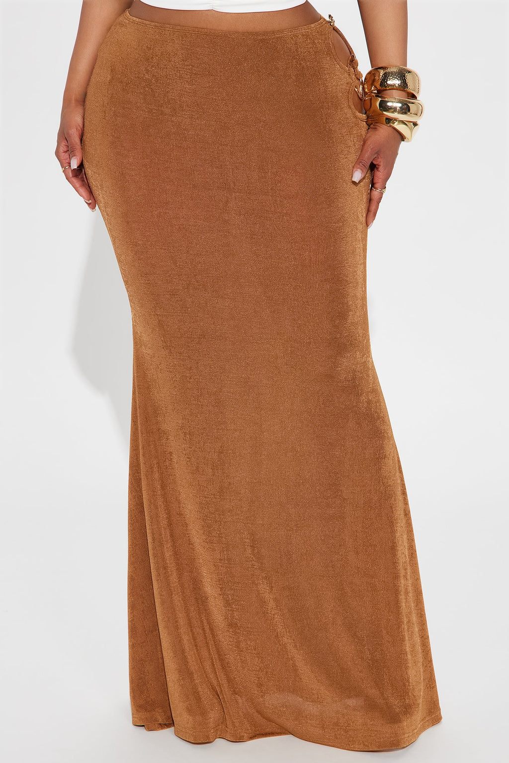 Sienna Slinky Knit Mermaid Maxi - Brown