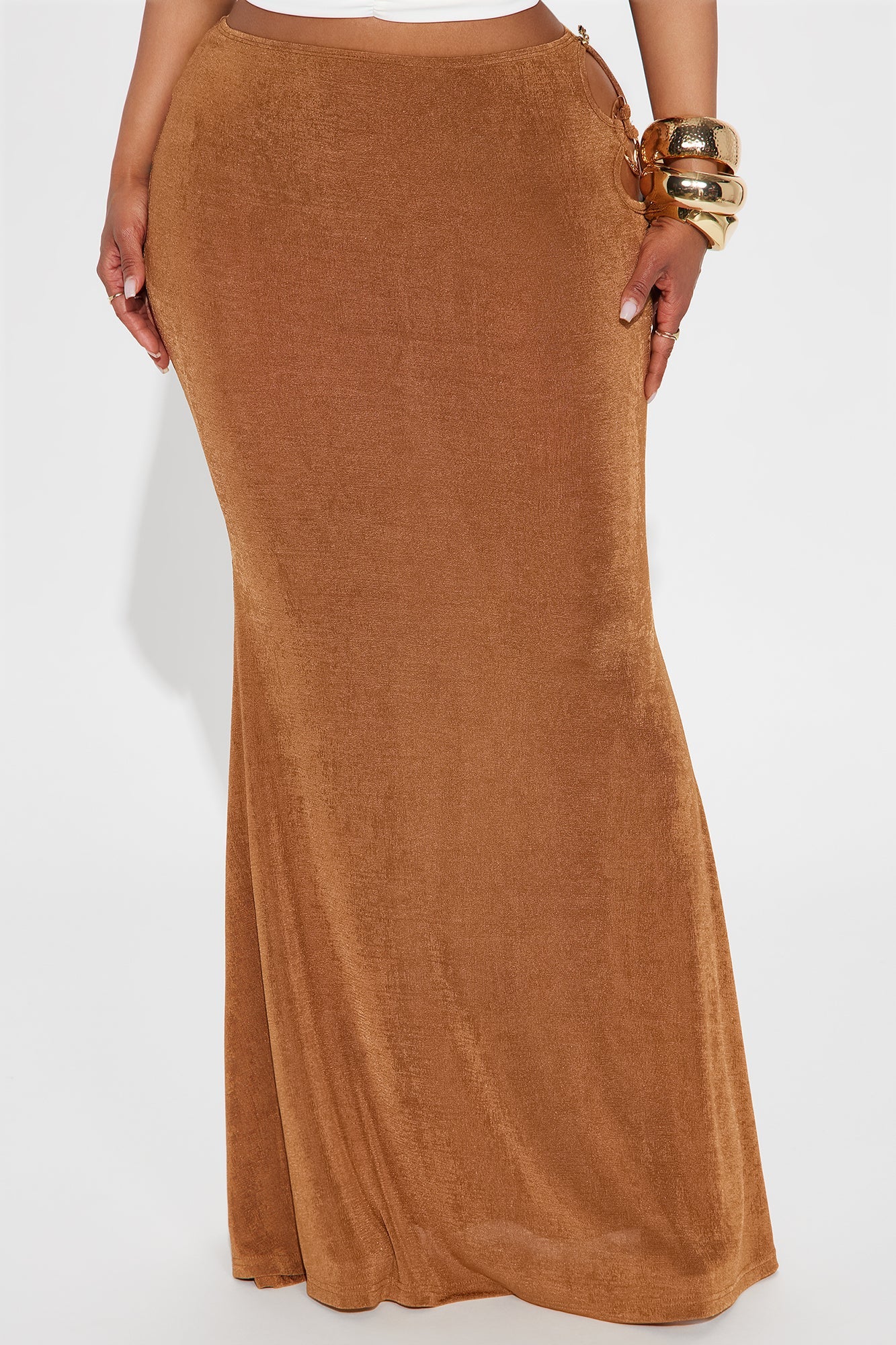 Sienna Slinky Knit Mermaid Maxi - Brown