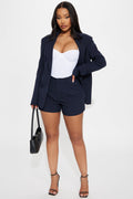 Cara Trouser Shorts - Navy