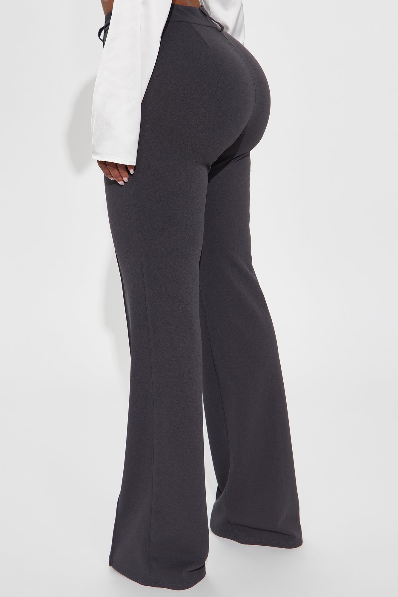 Heidi Wide Leg Trouser Pant - Charcoal