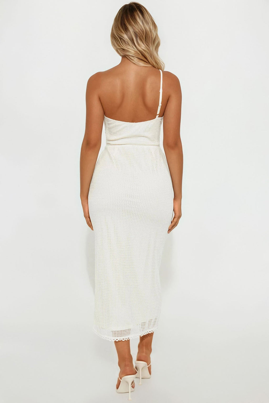 Freida Crochet Flower Midi Dress - Cream